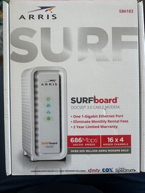ARRIS SURFboard SB6183 DOCSIS 3.0 Cable Modem - White